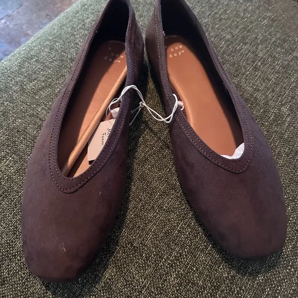Sammie Dark Brown Ballet Flats with memory foam - Picture 1 of 3